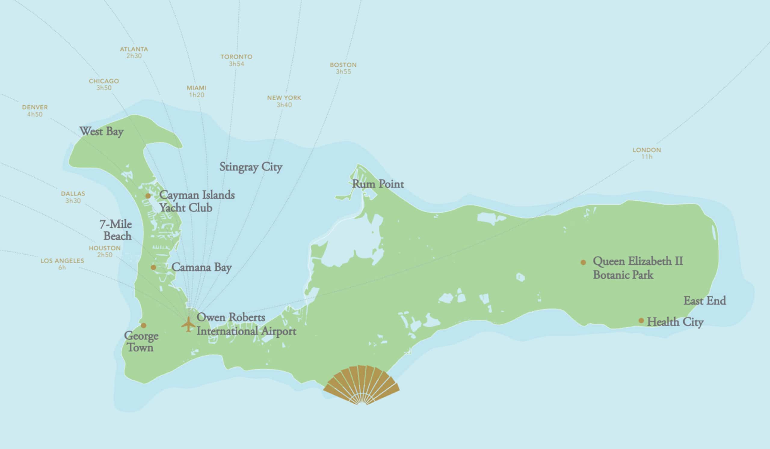 Map of Grand Cayman Island