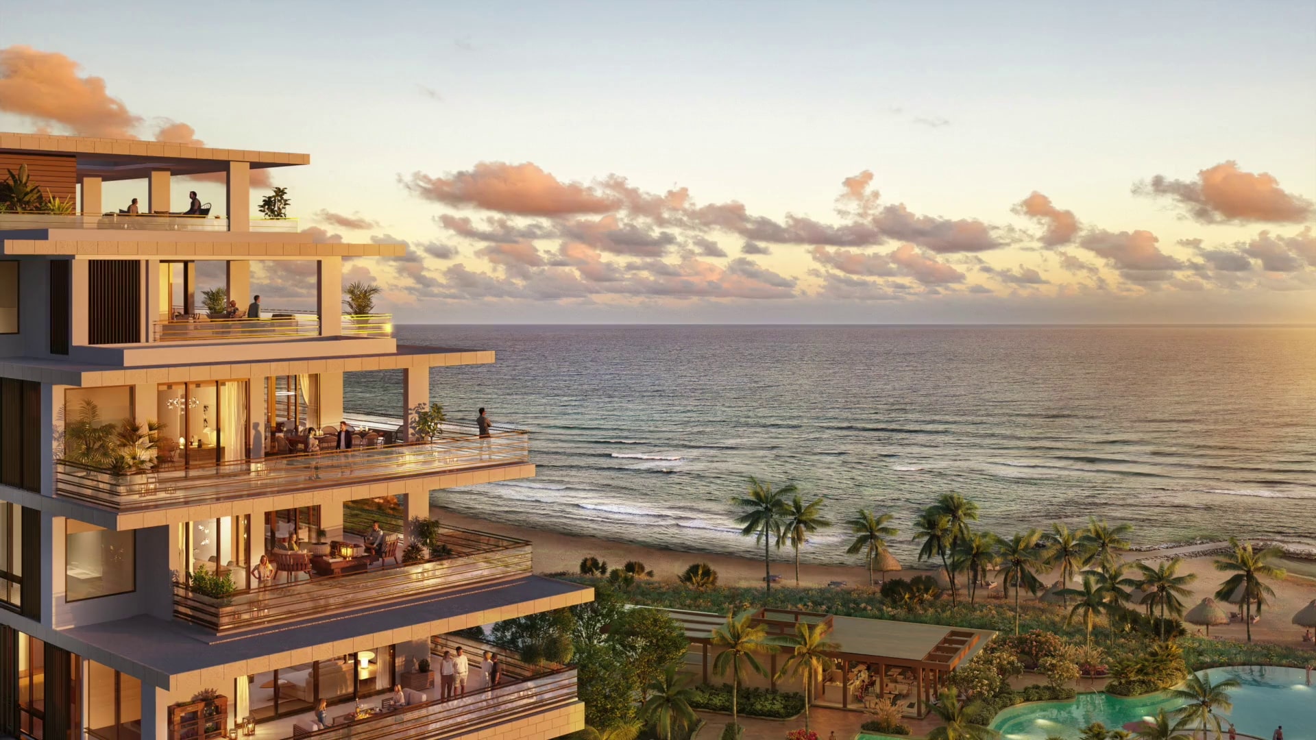 Flyover of Beach House residence at Mandarin Oriental Residences, Grand Cayman