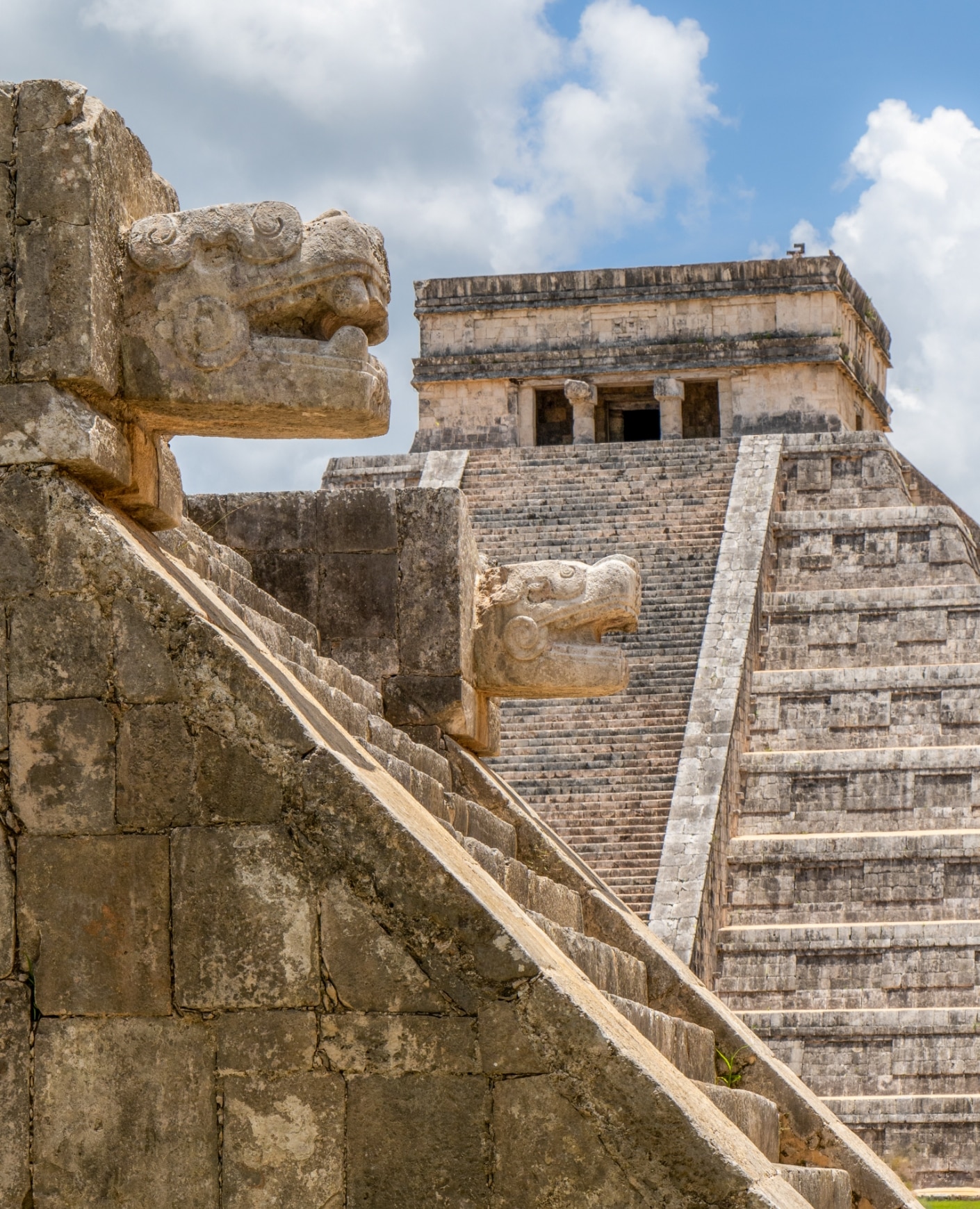 The Temple of Kukulcan, also known as El Castillo, located in the archaeological site of Chichen Itza in Mexico.